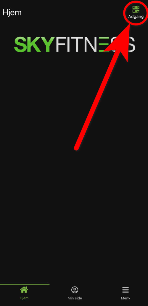 SKY-appen QR-kode for adgang til senteret