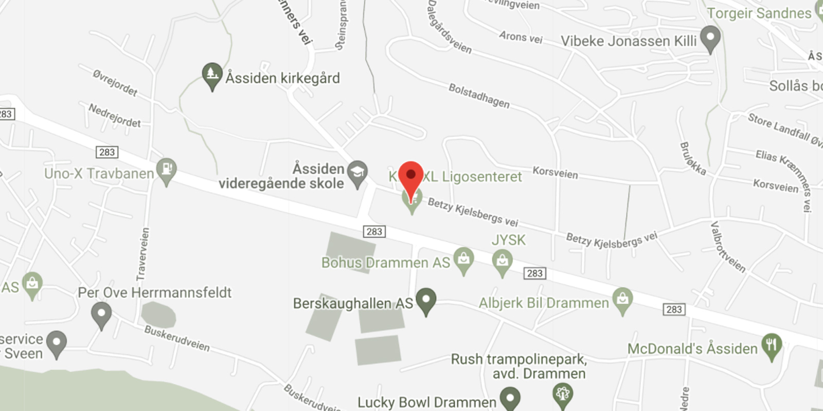 finn sky fitness drammen på kartet