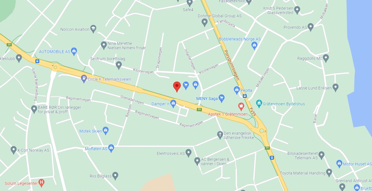 Bilde fra kart som viser sky fitness gråtenmoen